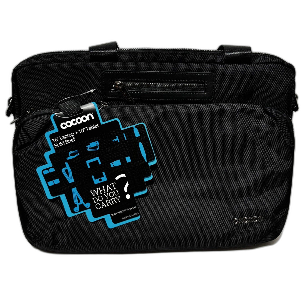 Cocoon Black SLIM Brief 16" Laptop 10” Tablet GRID-IT Organizer Buena Vista NWT